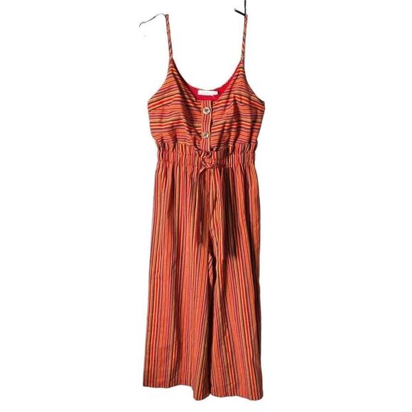 Lush Jumpsuit Women’s S Carnival Jumpsuit Multi Stripe Gypsy Boho Casual - Picture 1 of 7